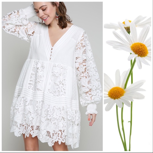 Romance Lovely in Lace White Mini Dress - Picture 8 of 10